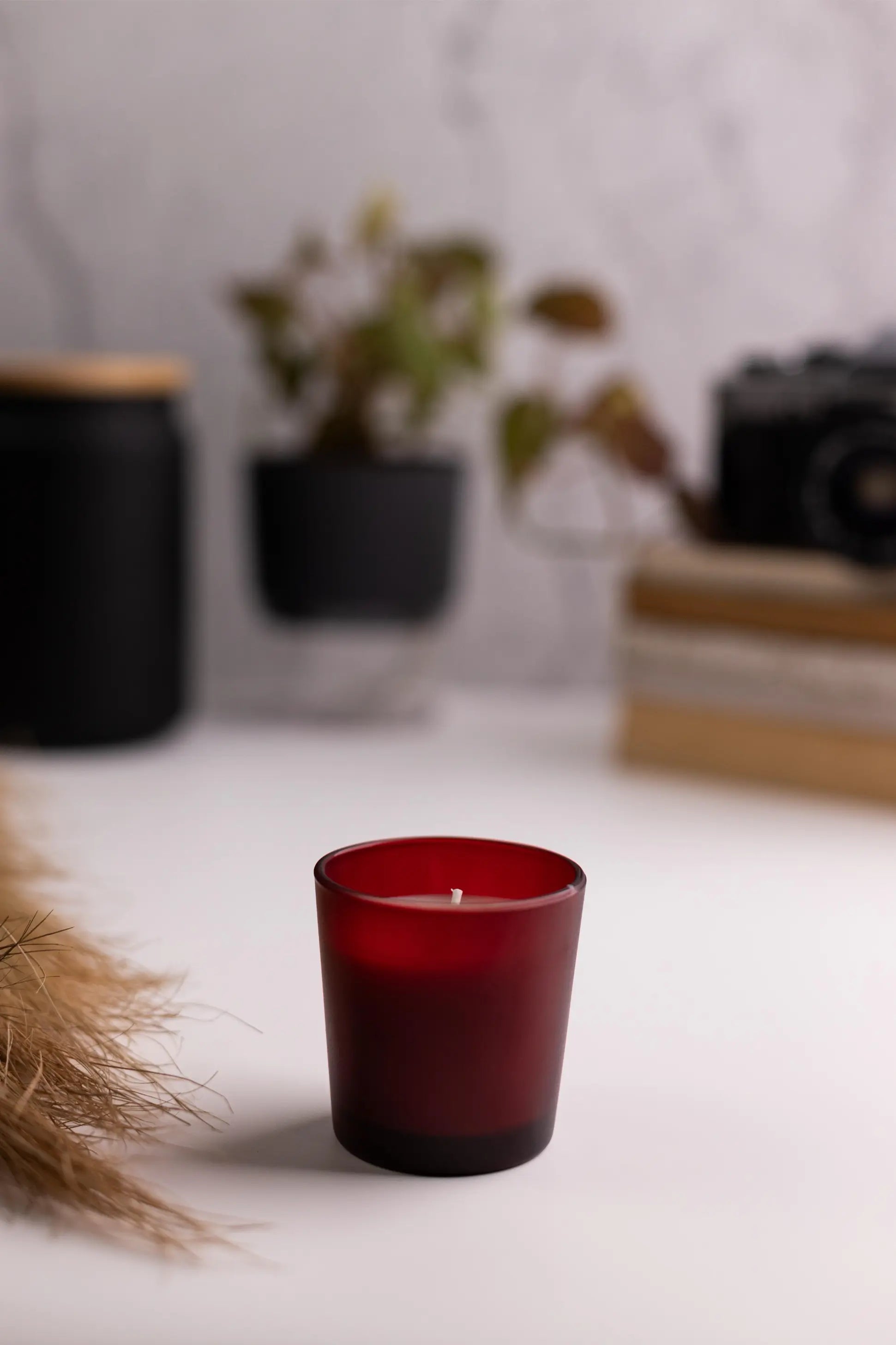 FROSTED AMBER SHORT CANDLE 75G