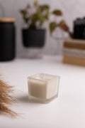 WHITE FROSTED  SQUARE JAR CANDLE